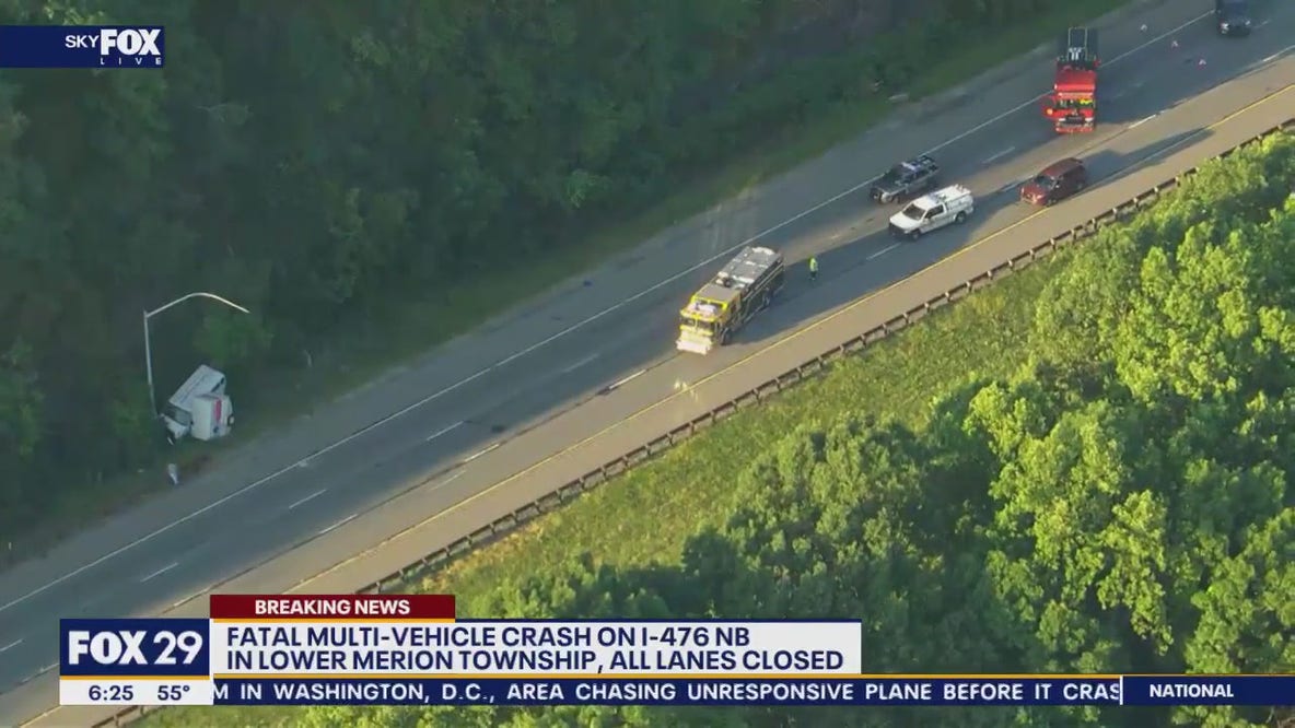 All lanes closed on Blue Route in Lower Merion Township after multi-vehicle crash